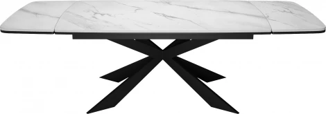 Стол DikLine KM160 мрамор С41 (керамика белая)/опоры черные 00-00069809