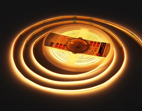 Светодиодная лента COB 384Led/ 7W m/ 24V IP20 3000K/ 5m*3mm*2mm (2 конт.) Ambrella Illumination GS4601