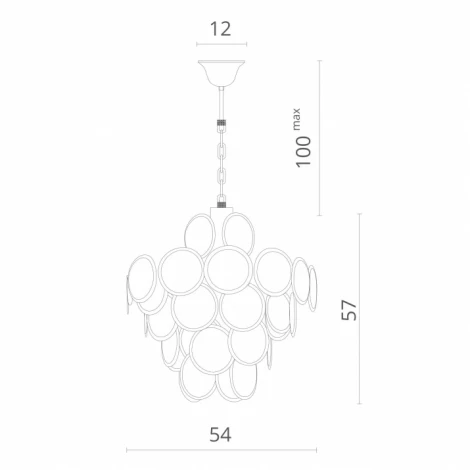 Подвесная люстра каскадная Divinare Chloe 7566/02 SP-8 (220V, хрусталь, на цепи)
