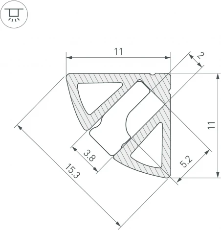 Профиль SL-KANT-H11-2000 ANOD BLACK (Arlight, Алюминий) 044086