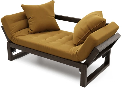 Кушетка Arsko Амбер венге горчичный велюр