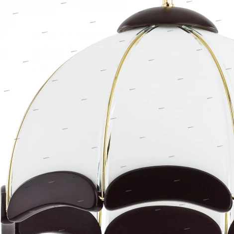 Подвес Alfa Sikorka Venge, 1 плафон, золото с белым и венге