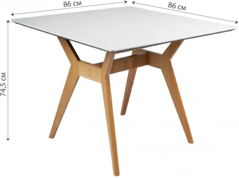 Стол R-Home Нарвик квадратный 860*860 Мрамор Бьянко