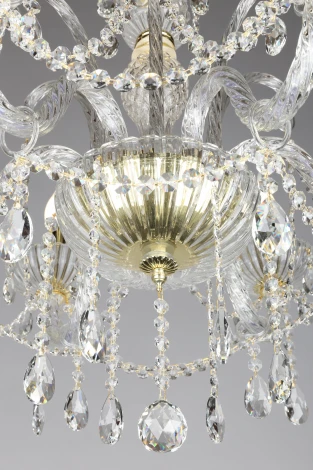 Подвесная люстра Omnilux Bonaita OML-70103-06 (220V, хрусталь, подвески, на цепи, подсвечник, свеча)