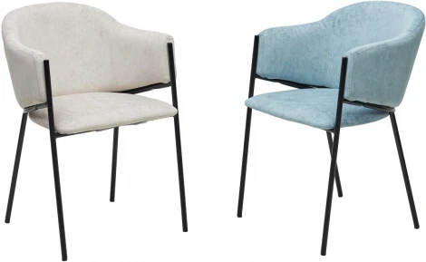 Стул M-City ДИЛЛ, цвет RAIN 7 бриз, велюр / черный каркас