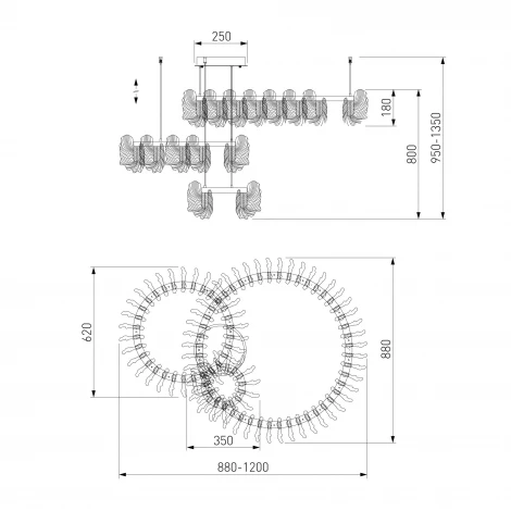 Подвесная люстра светодиодная Bogate's Farfalla 90374/3 (220V, на тросе)