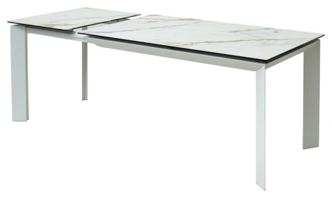 Обеденный стол M-City CREMONA 160 KL-188 Контрастный мрамор / белый каркас