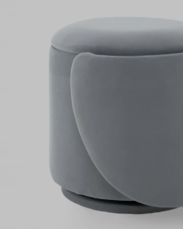 Пуф-трансформер Таунсвилл вращающийся с ящиком велюр серый Stool Group арт.УТ000041704
