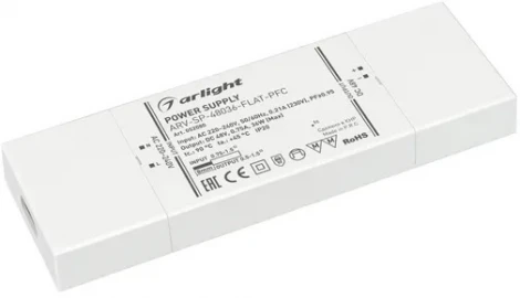Блок питания ARV-SP-48036-FLAT-PFC (48V, 0.75A, 36W) (Arlight, IP20 Пластик, 5 лет) 052080