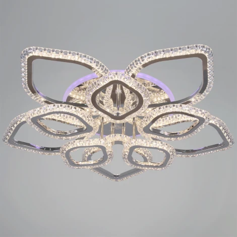 Потолочная люстра светодиодная на штанге с пультом с регулировкой цветовой температуры, яркости и ночным режимом Reluce 09865-0.3-5+5A CR (RGB)