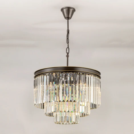 Подвесная люстра ярусная каскадная Citilux Мартин CL332131 (220V, хрусталь, на цепи)
