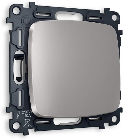 Комплект механизма Ambrella Volt 1-клавишного выключателя OMEGA MO501010 Сталь матовый QUANT