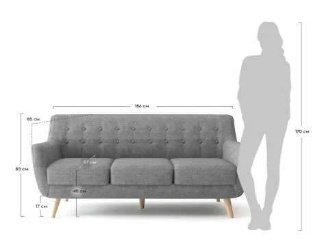 Диван Picasso трехместный бирюзовый