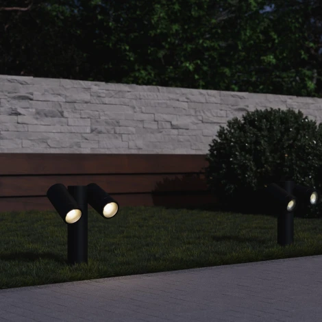 Настенный светильник ST Luce Ecollo SL9011.405.02 черный/белый GU10 2*50W (220V, круглые, IP65)