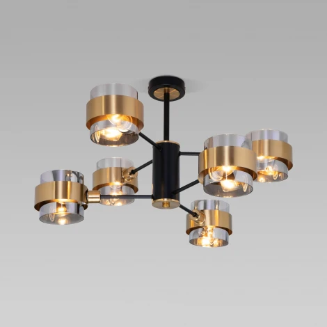 Потолочная люстра на штанге Arcada 70127/6 Eurosvet черный/дымчатый (220V)