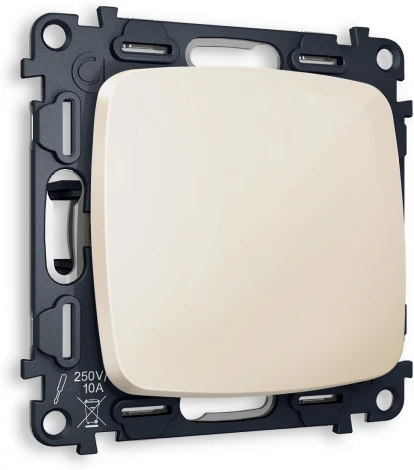 Комплект механизма Ambrella Volt 1-клавишного выключателя OMEGA MO301010 Бежевый глянец QUANT