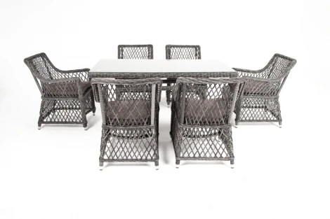 Обеденная группа плетеная, цвет графит 4SIS Латте LC6T-7-SET graphite
