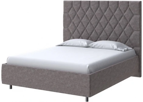 PROxSON Кровать Rhomby без основания (Ткань: Велюр Gratta 7 Жареный миндаль) 180x200