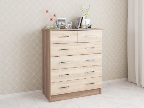 Комод ТЭКС большой Катрин 5, ясень шимо/дуб сонома