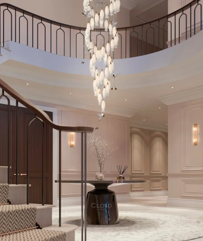 Потолочная люстра каскадная водопад (цветы, птички) Cloyd Argana 11240 (220V, цветы, птички)