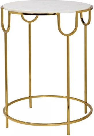 Стол журнальный с мраморной столешницей d45*60см Garda Decor арт.79MAL-7067