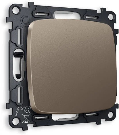 Комплект механизма Ambrella Volt 1-клавишного проходного выключателя OMEGA MO631020 Темная бронза матовый QUANT