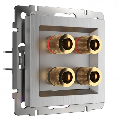 Акустическая розетка (cеребряный рифленый) Werkel WL09-AUDIOx4 (a035637)