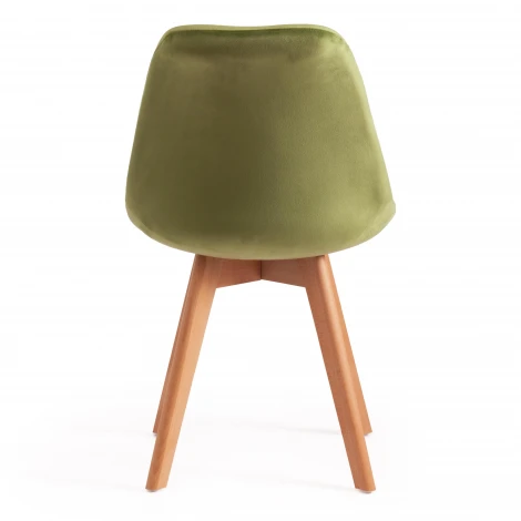 Стул TULIP SOFT (mod. 74) желтый (HLR 41)/натуральный (вельвет/дерево)