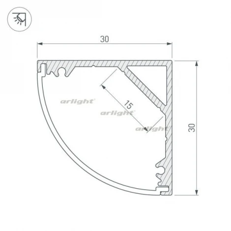 Профиль SL-KANT-H30-2000 ANOD (Алюминий) 019333 Arlight SL-KANT
