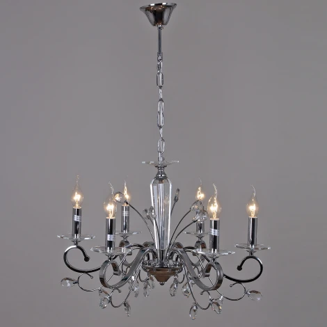 Подвесная люстра Reluce 08252-0.4-06 CR (220V, на цепи, подсвечник, свеча)