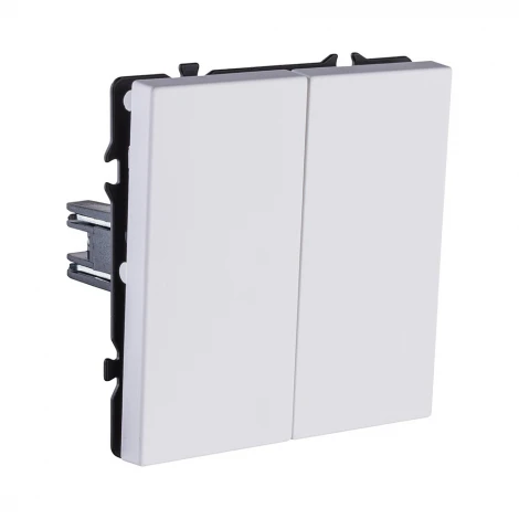 Выключатель 2-клавишный 10А/250В белый глянцевый Kollinger Eclipse EC-004WG