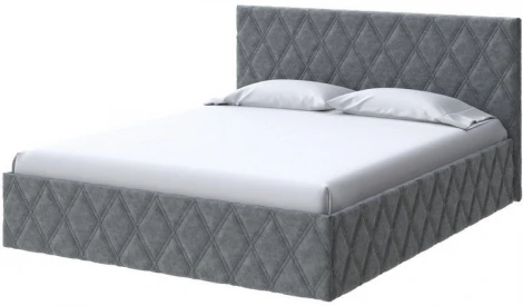 PROxSON Кровать Fresco (Ткань: Велюр Gratta 4 Серый космос) 200x200