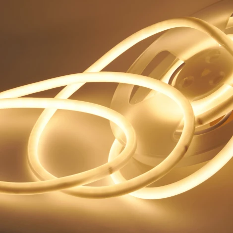 Комплект светодиодной ленты для бань и саун, до +100°С, катушка 5м, теплый белый свет ,3000К, крепление в/к Uniel Готовое решение ULS-N40-2835-120LED/m-16mm-IP68-DC24V-10W/m-5M-3000K NEON SET01