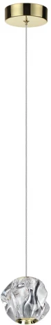 Подвесной светильник Odeon Light Jemstone 5085/5L золото/прозрачный/металл/акрил LED 5W 4000K 240Лм (220V, на проводе, шар)