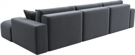 Диван угловой Лига-036 НПБ Классик Лонг правый угол (Серый/Велюр) Лига Диванов арт.121395