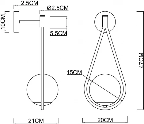 Бра Arte Lamp Matisse A7765AP-1AB (220V, шар)