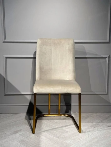 Стул обеденный IST-CASA Пресли DC-3024, 42х44х92, бежевый/матовое золото