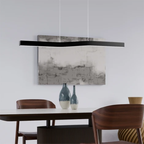 Подвесной линейный светодиодный светильник Lightera Canzas LE109L-120B Wi-Fi (Умный дом, Алиса, Маруся, голосое управление) (220V, на тросе)