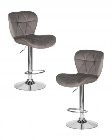 Набор 2 шт Стул барный DOBRIN BARNY (серый велюр (MJ9-75))