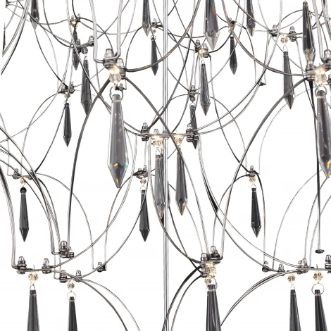 Подвесная люстра светодиодная ST Luce Gravetta SL6601.103.114 Хром/Прозрачный LED 114*0,5W 3000K (220V, на тросе)