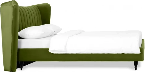 Кровать Queen II Agata L ОГОГО (арт.574739), (Ткань/Зеленый)