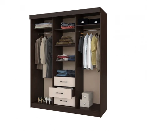 Шкаф БТС-купе комбинированный Маэстро, Венге, Лоредо