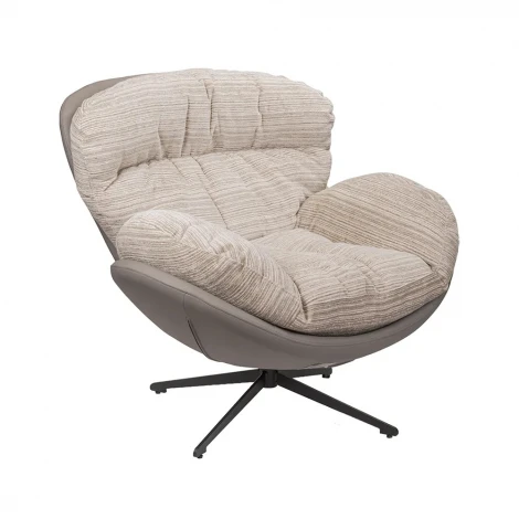 Кресло BLISS серый, экокожа, шенилл Bradex Home FR 1069