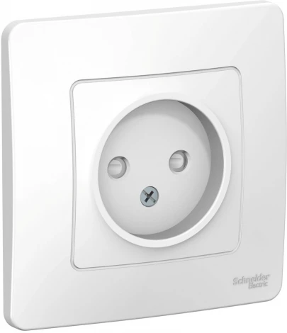 Розетка встраиваемая без заземления со шторками (белый) Systeme Electric Blanca BLNRS000111
