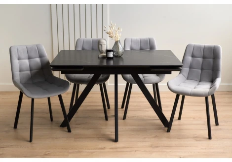 Керамический стол Вилли 120(180)х80 shakespeare black / черный 622897