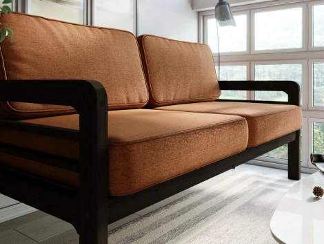 Диван Arsko прямой Бергер Б венге рогожка оранжевая