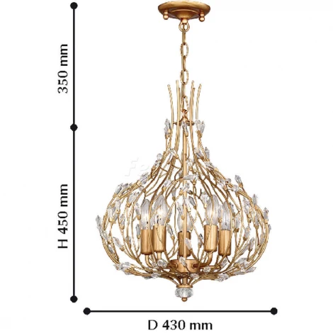 Подвесная люстра Favourite Batun 2020-5P (220V, на цепи, подсвечник, свеча)