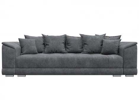 Диван прямой НордСтар НПБ (ДСП,ЛДСП,Брус/Пластик,Металл/Велюр/Темно-серый) Лига Диванов 133192