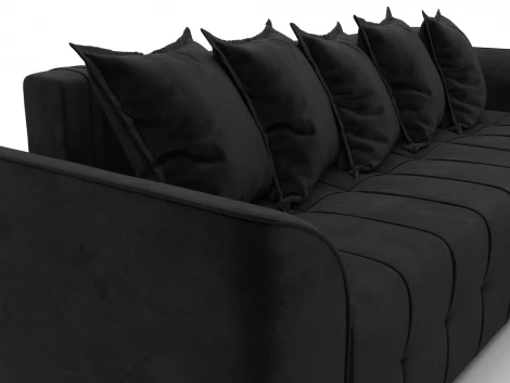 Диван угловой Лига-113 угол правый (ДСП,Велюр/Черный) Лига Диванов 136726