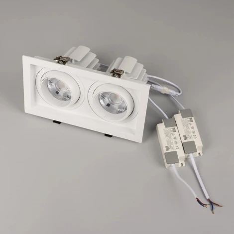 Встраиваемый светильник светодиодный MS-VORTEX-BUILT-S250x140-2x30W Warm3000 (WH-WH, 17 deg, 230V) (Arlight, IP20 Металл) 057767